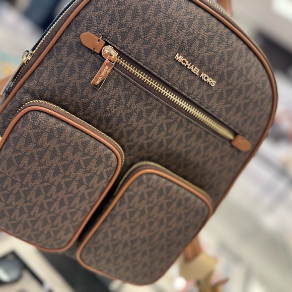 Michael Kors Jet Set Item Medium Backpack MK Brown - Picture 8 of 11